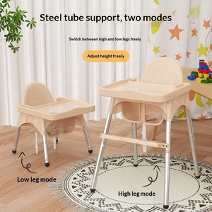 Chaise haute pour bébé pliable, plateau repas en plastique portable, hauteur réglable et dossier réglable pour les bébés de 6 mois et plus - Product Image 2