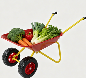<span class=keywords><strong>Brouette</strong></span> rouge en métal massif pour enfants, idéale pour le jardinage (feuilles, terre, sable) - Product Image 2