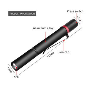 Mini linterna tipo bolígrafo XPE Led, luz médica portátil de aleación de aluminio de 13,5 cm - Product Image 1