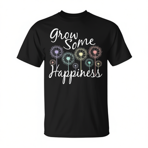 Camiseta Grow Some Happiness con diseño de frases botánicas de jardín, unisex, talla para adultos - Product Image 2