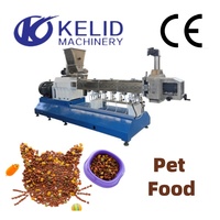 Nouvelle ligne de production de nourriture pour animaux de compagnie (chats) à haute capacité, contrôlée par PLC, multi-formes, de la marque KLD