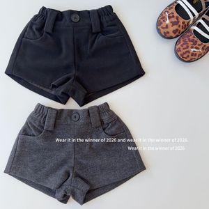 Pantaloncini invernali da ragazza in lana <span class=keywords><strong>neri</strong></span> e grigi, caldi, per bambine 2-9 anni - Product Image 4