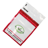 Sac de sécurité douanière imprimé sur mesure avec sceau VOID et pochette pour reçu, scellé irréversible, sac STEB transparent en LDPE pour aéroports et commerce de détail