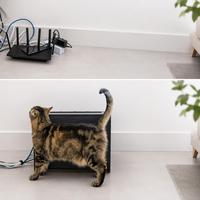 Caja de Almacenamiento para Router de Madera, Soporte de Pared Estándar, Cubierta Decorativa para Ocultar el Módem con Sistema de Gestión de Cables