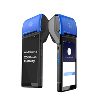 جهاز نقاط بيع محمول يعمل بنظام أندرويد مع طابعة إيصالات وتقنية NFC وقارئ QR للدفع، مناسب للأعمال الصغيرة
