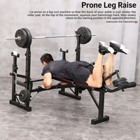Banc de musculation pliable tout-en-un 021B : Station multifonctionnelle pour levée de poids et développé couché