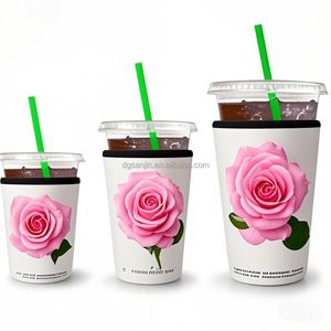 Manchon en néoprène personnalisé avec impression par sublimation de fleurs de pivoine chinoises, pour café glacé et crème glacée, maintien au frais longue durée, lot de 3 - Product Image 3