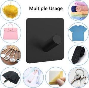 Ganchos Magnéticos para <span class=keywords><strong>Cocina</strong></span>, Ganchos Adhesivos de Pared de Doble Cara, Color Negro - Product Image 3
