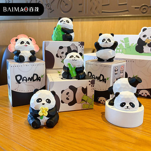 Statuette in Resina di Gatto e Panda in Stile Intaglio su Legno, Decorazioni Creative per Casa e Scrivania, Regali di Compleanno, Artigianato in Resina - Product Image 3