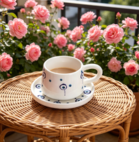 Tasse à café turque en céramique œil porte-bonheur faite à la main, tasse décorative créative pour la maison