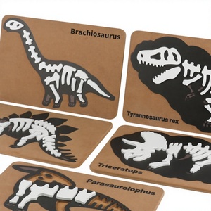 Rompecabezas de Fósiles de Dinosaurios: Mosasaurio, Pterodáctilo, Estegosaurio y T-Rex, Juguete Educativo Montessori, Rompecabezas de Esqueleto de Dinosaurio para Niños - Product Image 4
