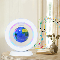 Globo Flotante Magnético con Rotación de 360°, Altavoz Bluetooth y Luz LED, Mapa del Mundo, Globo Flotante para Regalos Empresariales