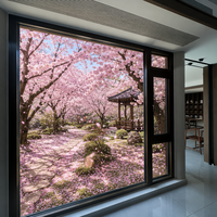 Ventana de Madera Revestida de Aluminio con Aislamiento Acústico HUACAI, Modelo 102, Diseño de Marco Empotrado, Herrajes Alemanes NT para Proyectos Cerca de Aeropuertos