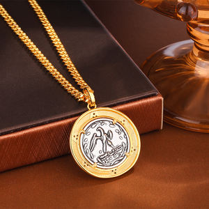 Collar de los Doce Dioses Principales Dios del Fuego Dorado, Cadena para Suéter de Plata Tailandesa Retro con Circón, Collar con Colgante de Moda, Collar de Regalo - Product Image 5