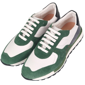 Men Genuine <b>Leather</b> <b>Sneakers</b> White Green Rubber Outsole EVA Midsole Lining Spring Fitness Training Shoes - Product Image 5