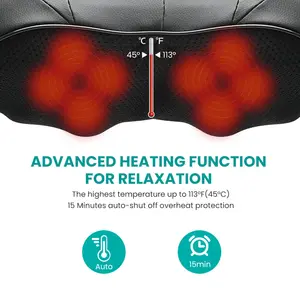 Hot Selling Electric Deep Shiatsu Car Massage Pillow Kneading Shoulder And Neck Shoulder Massager Massager Belt