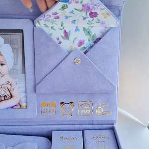 File album foto di matrimonio album di foto scatola di gioielli in velluto per bambini scatola ricordo chiusura magnetica per bambino capezzolo copertura scatola per <span class=keywords><strong>scarpe</strong></span> - Product Image 3