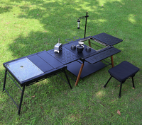 Table de camping pliable moderne en alliage d'aluminium, design carré, mobilier d'extérieur certifié CE