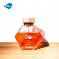 Botol madu bening 100ml 220ml 380ml, sisir madu kaca stoples madu dengan tutup kayu