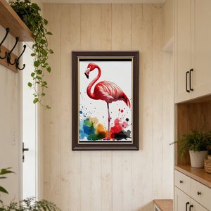 Quadro 12x18 pollici con motivo artistico 'Mountain Cabin <span class=keywords><strong>Smoke</strong></span>' su cornice dorata effetto legno per l'inverno - Product Image 6
