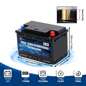 12V 70Ah CCA1100カスタム12.8 V 12.8ボルト50Ah 70Ah 100Ah自動車スターターリチウムLifepo4ナトリウムイオンハイブリッド始動バッテリーパック - Product Image 2