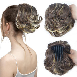 Prix d'usine pas cher Cheveux humains Messy Bun Accessoires Messy Human Grab Card Hair Bun - Product Image 3