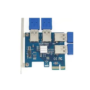 PCIe 1 zu 4 PCIe 16X Riser Karte PCI-E 1X zu 4 USB 3,0 PCI-E Riser Adapter Port Multiplier Karte