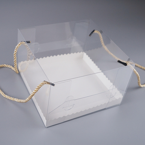 Caja de pastel de plástico transparente portátil personalizada, tarta de queso PET de PVC transparente para embalaje de rollo suizo para alimentos y pan industrial de EE. UU. - Product Image 5