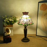 Lampe de table vintage rose de style pastoral européen, lampe décorative pour chambre à coucher, chevet, bureau, lecture