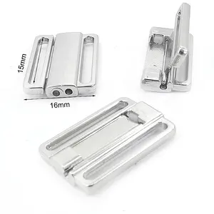 15mm metal buckle front closure clasp for swimwear and bra