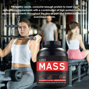 OEM Strawberry <strong>Mass</strong> <strong>Gainer</strong> with Creatine &amp; EAAs, Muscle Growth &amp; Recovery Protein Powder - Product Image 4