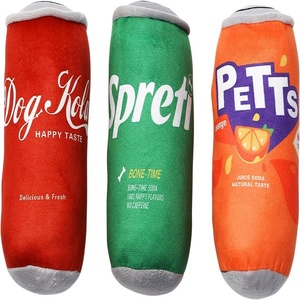 Jouets en peluche pour chiens, design personnalisé de canette de soda, nouveaux jouets couineurs pour animaux de compagnie - Product Image 1