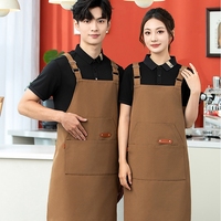 Tablier de cuisine coréen en toile sans manches, imperméable et anti-taches pour la restauration