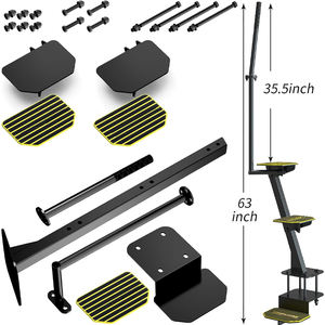 Scala per barche a 4 gradini con manico per barche antiscivolo, misure universali per rimorchi per bassi/pontoni, - Product Image 2