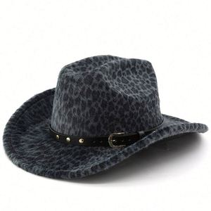 2025 Autumn Winter New Arrival Fashion Women Stylish Cosplay Leopard Print Cowboy <b>Hat</b> - Product Image 3