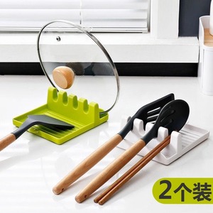 <b>Kitchen</b> Pot Lid Rack With Tray Square Oil Proof Countertop <b>Storage</b> For Spatula Spoon Utensils - Product Image 4