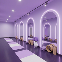 Espejo LED de Pared Moderno, Minimalista, Arqueado, Sin Marco, de Lujo, para Sala de Yoga, Baño y Vestidor