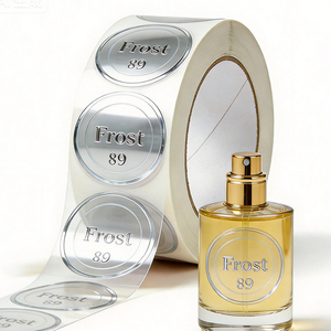 Rouleaux d'étiquettes de bouteilles personnalisées en gros, autocollants transparents imperméables en PET pour parfums - Product Image 3