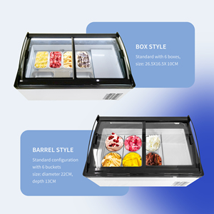 Vitrina Refrigeradora Comercial de 6 Bandejas para Postres y Helados, Congelador de Mostrador para Gelato con Descongelación Automática - Product Image 4