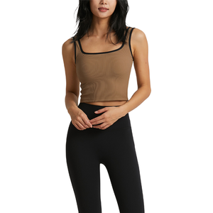 Débardeur de <span class=keywords><strong>sport</strong></span> pour <span class=keywords><strong>femme</strong></span>, tricoté, couleur unie, style décontracté, pour l'été, la course et la gym, personnalisable - Product Image 2