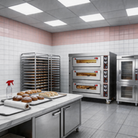 Nouveau four électrique commercial avec affichage, capacité 2 plateaux (400x600mm), 220V, idéal pour les petites boulangeries