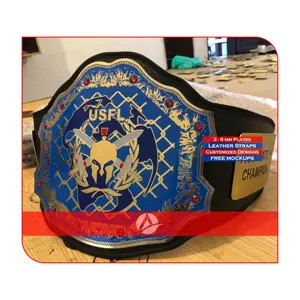 Custom Wrestling MMA Championship Belt Brass plates 4mm 6mm original Leather mma fighting championship belt