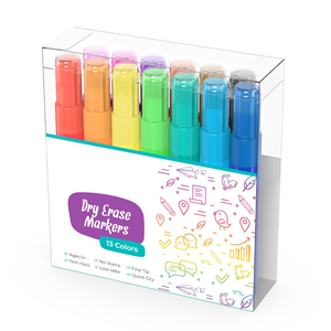 Marcadores de Pizarra Blanca Mini No Tóxicos con Punta de Bala/Cincel, Opciones Multicolor, Tinta de Bajo Olor para una Escritura Clara y Fácil de Borrar en Cualquier Lugar - Product Image 1