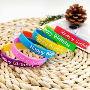 Happy Birthday Silicone <b>Bracelet</b> Gradient Color Birthday Party Rubber <b>Bracelet</b> Personalized Promotion Silicone <b>Bracelet</b> - Product Image 5