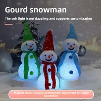 Veilleuse LED de style moderne avec petite gourde bonhomme de neige pour enfants Lampe de chevet 5V avec capteur de contrôle Émission blanc chaud pour chambre à coucher