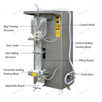 Machine d'emballage verticale automatique électrique à commande PLC pour sachets d'eau de 2 ml, haute productivité, pour sacs d'eau potable de 500 ml