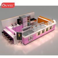 Kiosque de conception personnalisée pour magasin de jus de fruits frais et de yaourt glacé, marque Ouyee, garantie 3 ans, style moderne