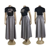Ensemble 2 pièces de luxe pour femme, jupe et haut tendance, idéal pour les tenues décontractées et les boutiques de vêtements de luxe pour femmes - Vente chaude