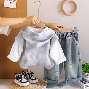 Trẻ em đội mũ trùm đầu dài tay quần in bé trai phù hợp với xuyên biên giới thương mại nước ngoài mùa xuân và mùa thu phong cách nhà máy - Product Image 6