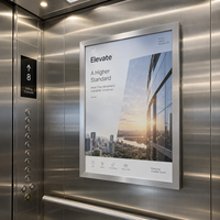Panneaux publicitaires personnalisés en aluminium avec cadre LED magnétique pour menu, boîte lumineuse pour restaurant, ascenseur